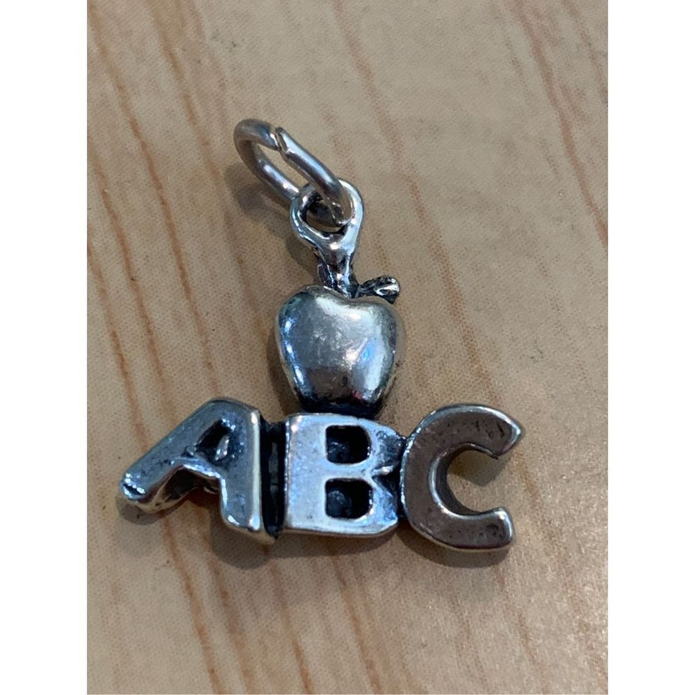 .925 ABC Teacher Sterling Silver Jewelry Charm